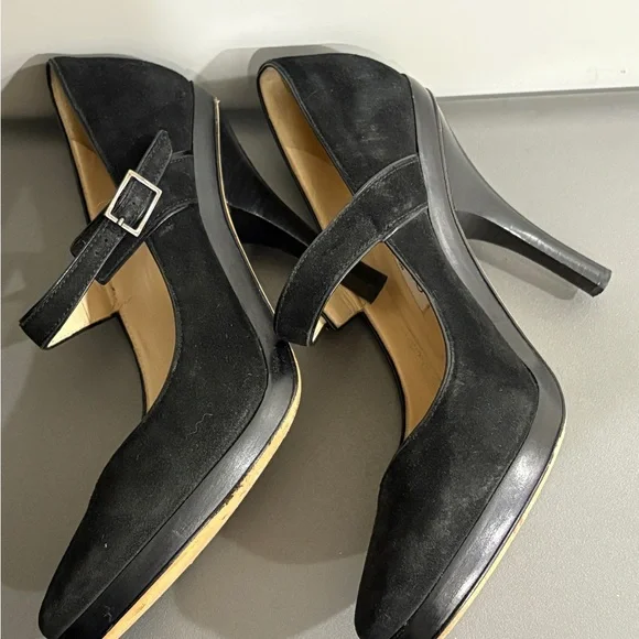 Jimmy Choo Black Suede Mary Jane Heels size 39 - Picture 8 of 11